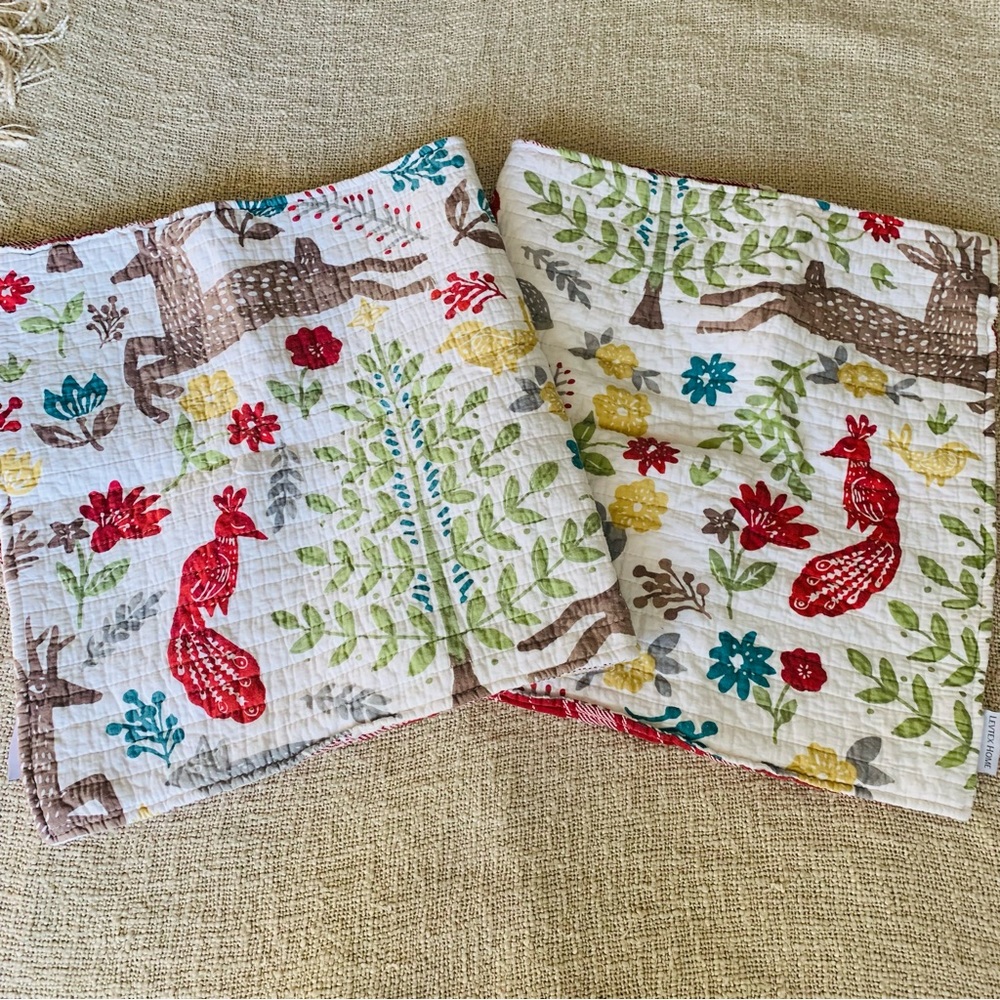 Quilted Christmas Woodland Animal Folk-Art Pillow Shams